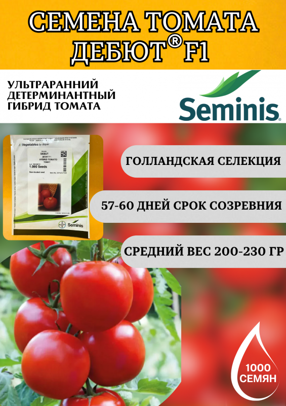 Дебют F1 семена томата