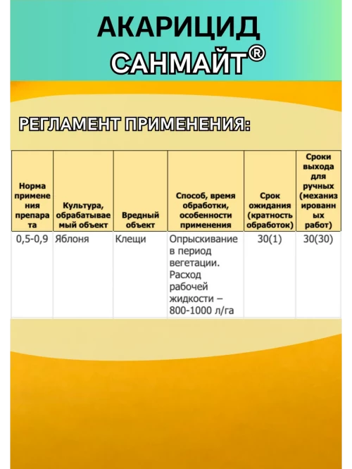 Санмайт акарицид 500 грамм